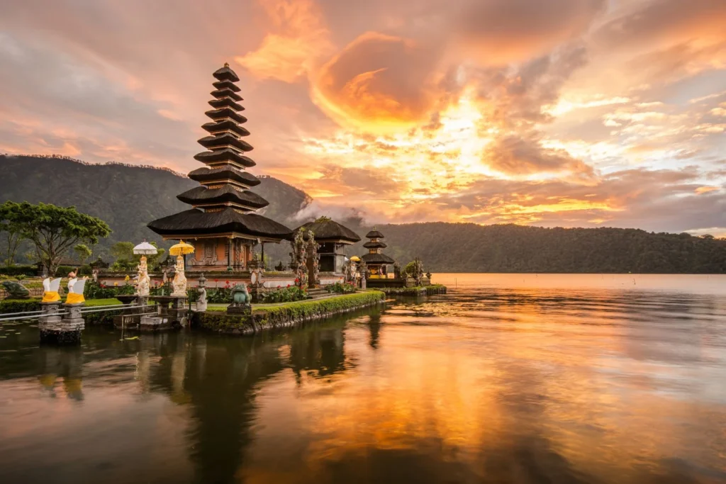 Pura Ulun Danu Bratan, or Pura Beratan Temple in Bali island